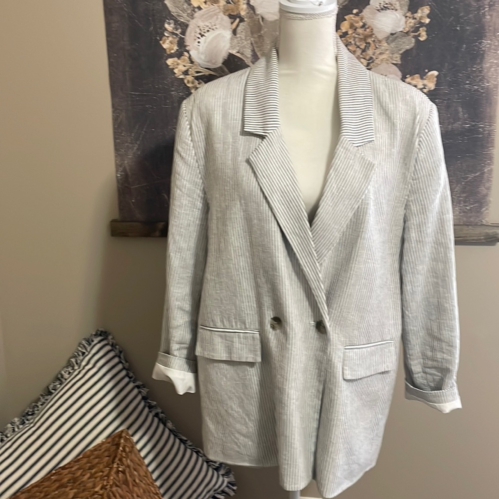Stripe Linen Jacket Old Navy